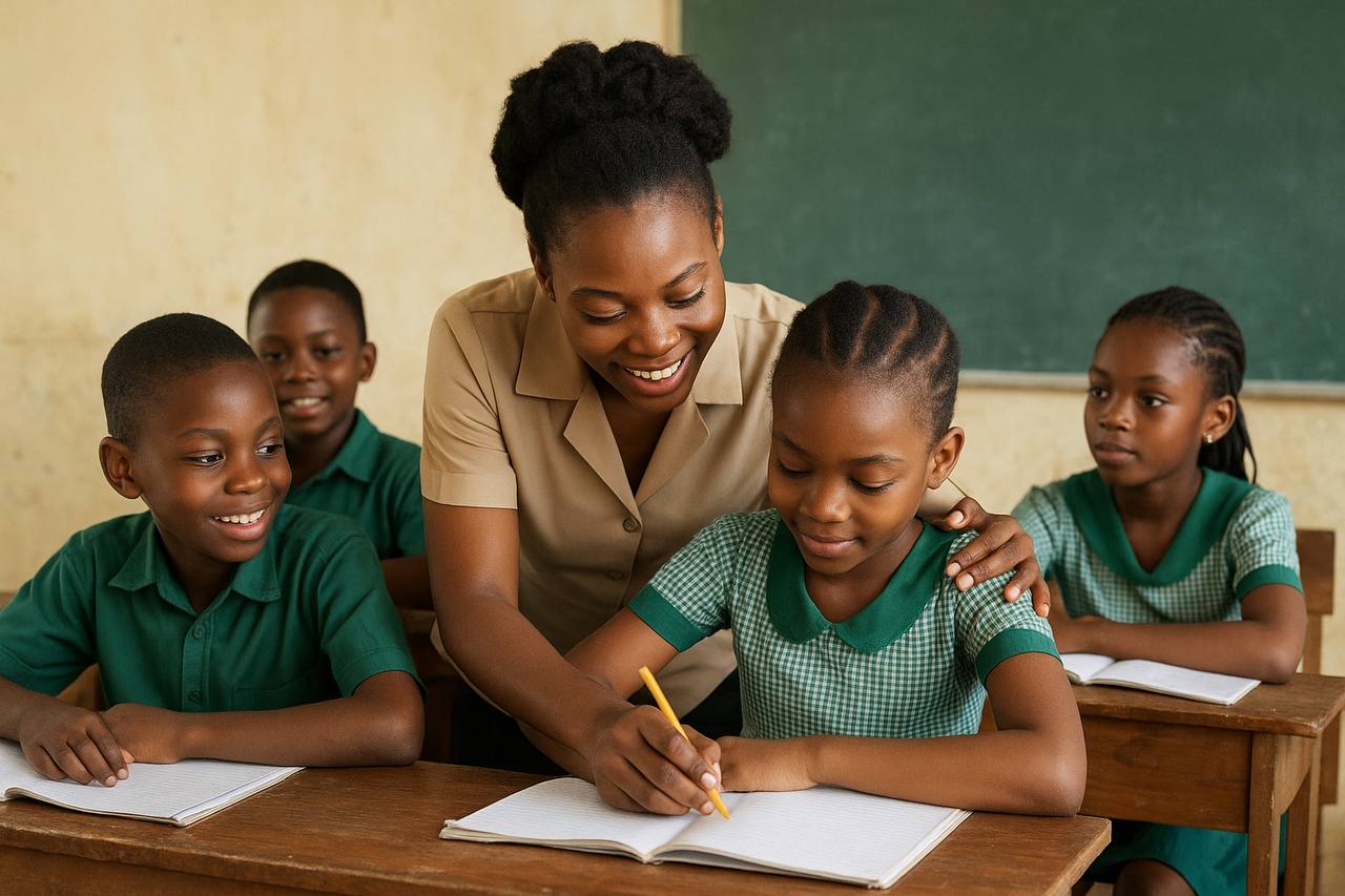 Students learning in class